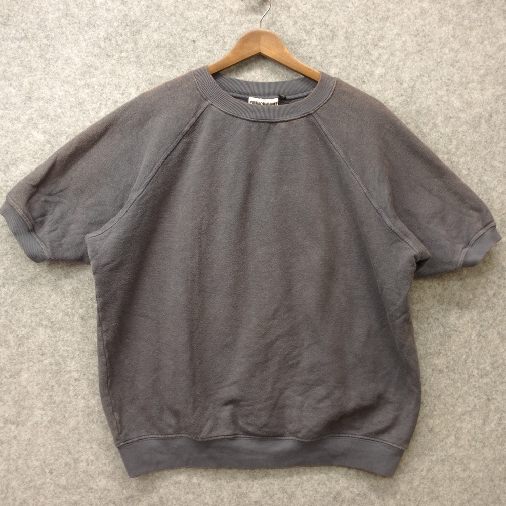 JUNGMAVEN Sherpa Fleece Sweatshirt Mens XL Faded Blue Hemp Organic Cotton Raglan